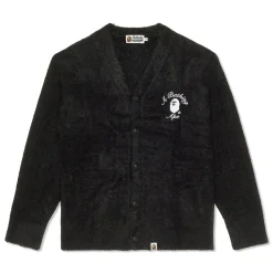 A Bathing Ape Embroidery Shaggy Knit Cardigan