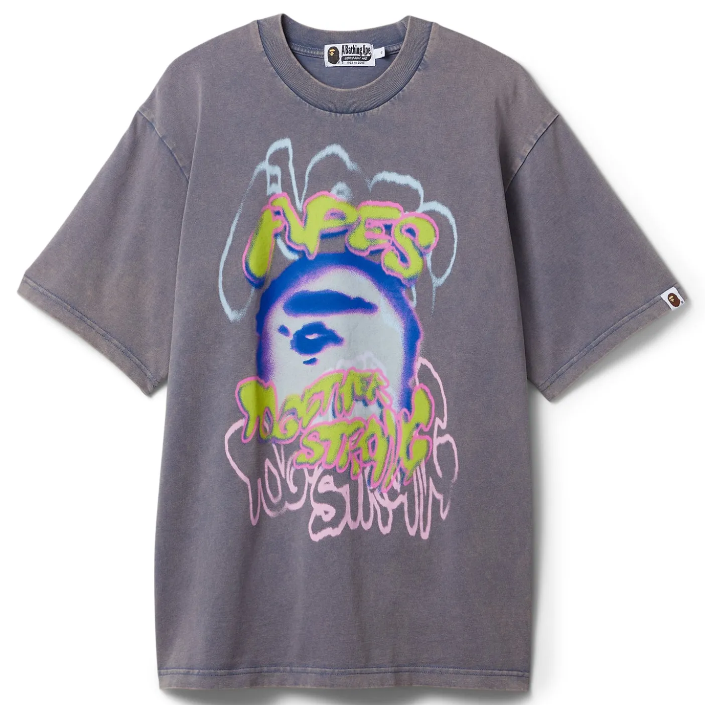 A Bathing Ape Heavy Washed Logo Relaxed Fit Tee
