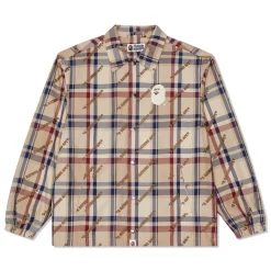 A Bathing Ape Logo Check Pattern Coach Jacket