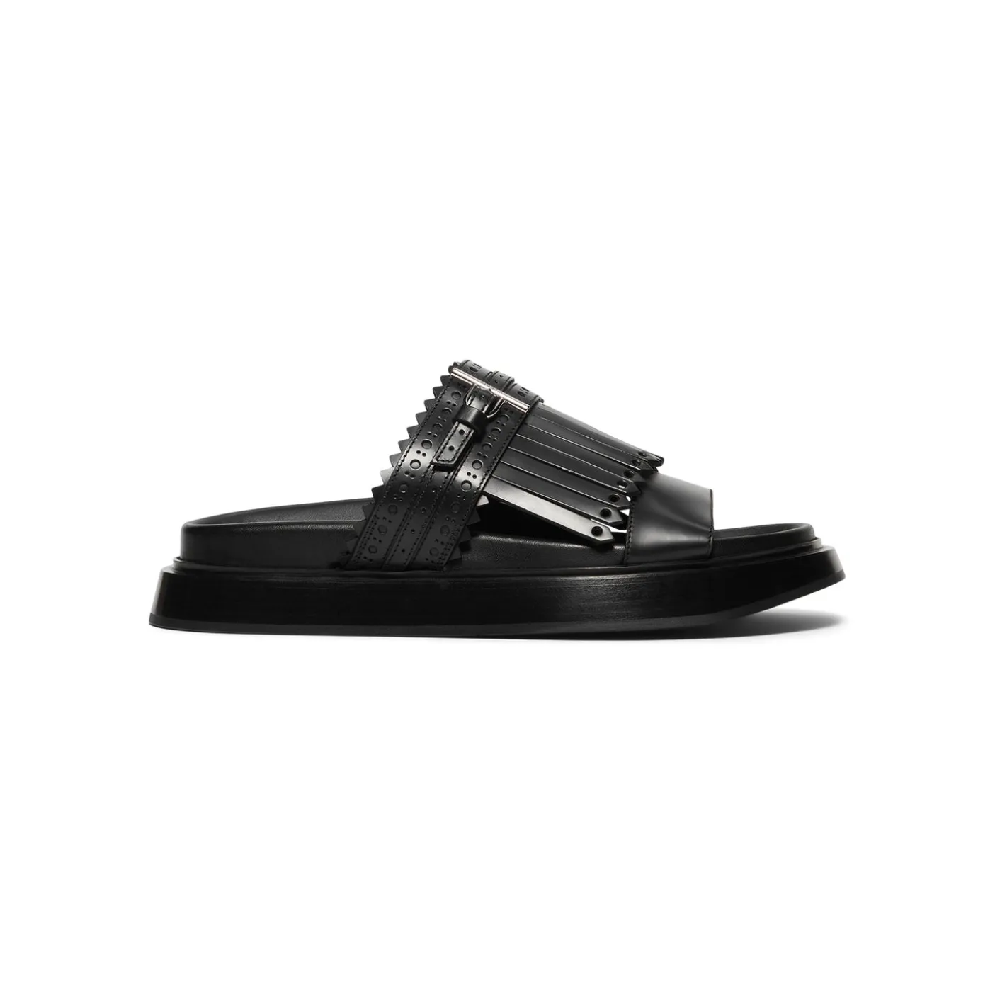 Alexander McQueen T-Bar Fringed Slides