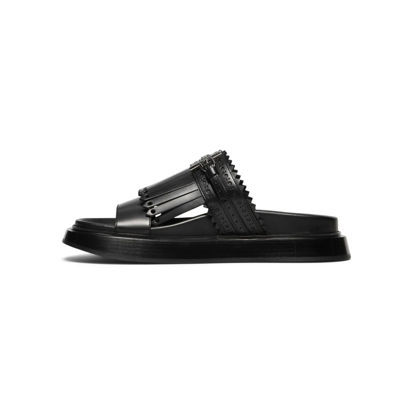 Alexander McQueen T-Bar Fringed Slides
