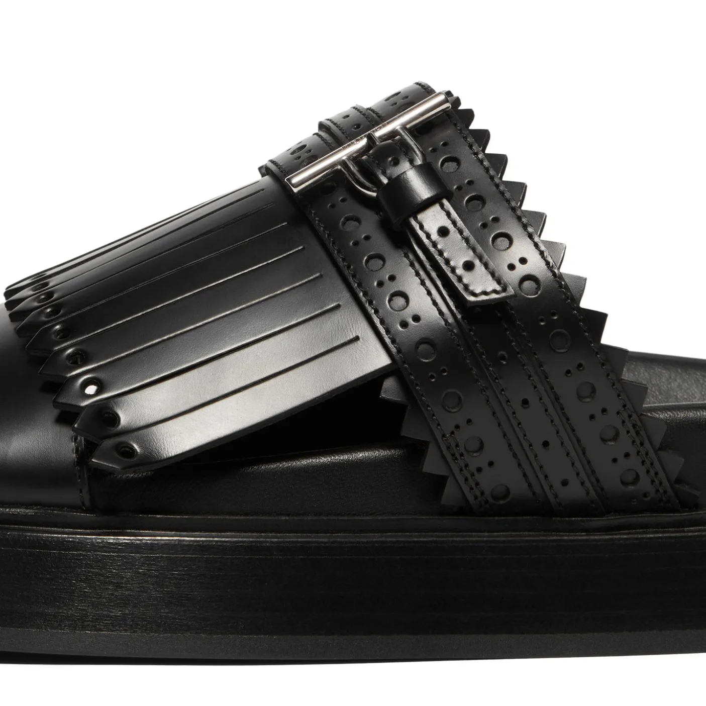 Alexander McQueen T-Bar Fringed Slides