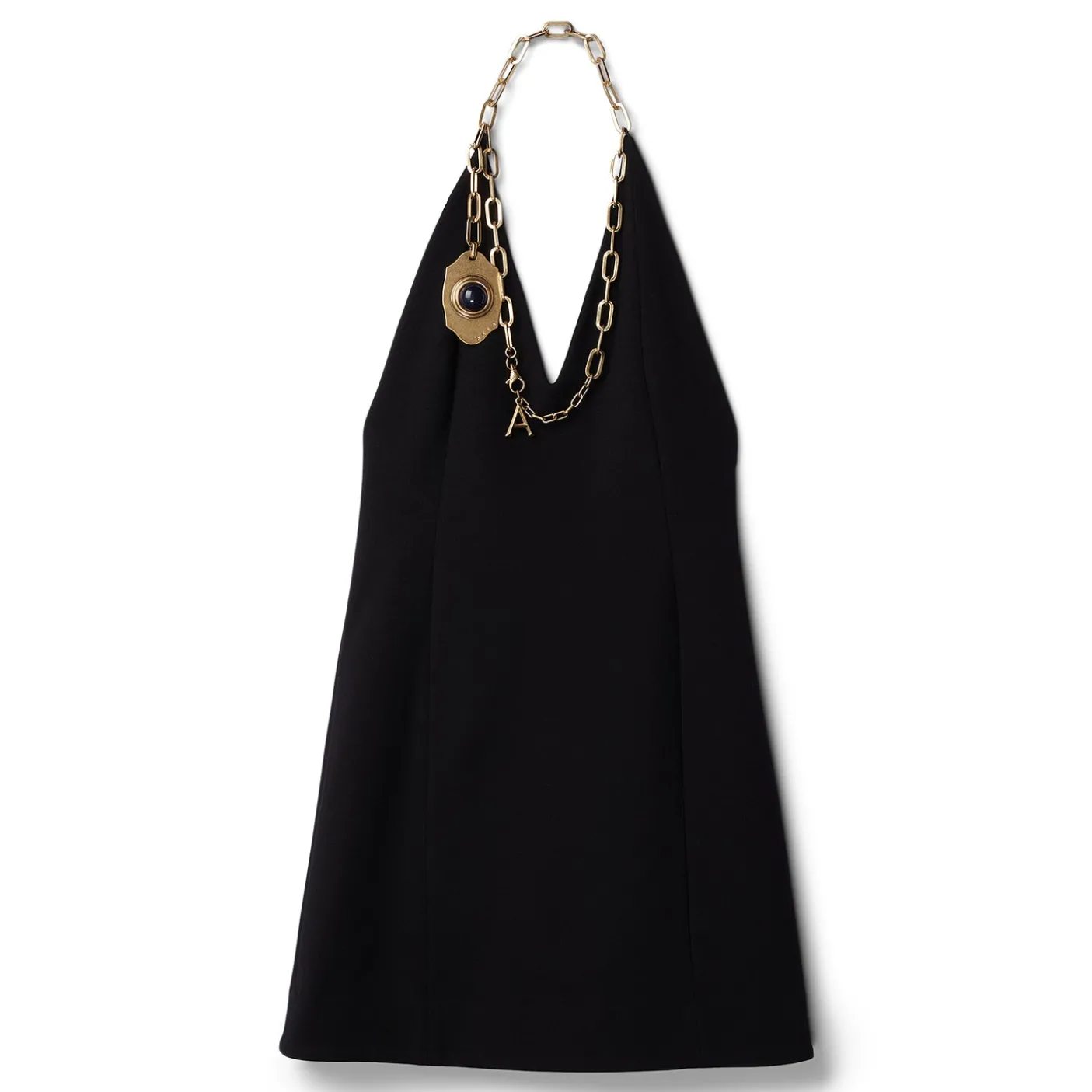 AREA Chain Plate Halter Mini Dress