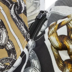 AREA Chain Printed Crystal Link Slip Dress