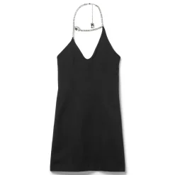 AREA Crystal Halter Mini Dress