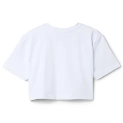 AREA Crystal Rosette Cropped T-Shirt