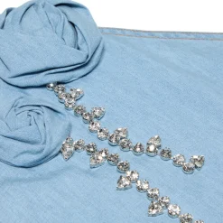 AREA Crystal Rosette Handkerchief Top