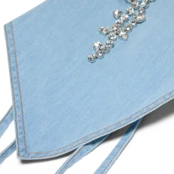 AREA Crystal Rosette Handkerchief Top