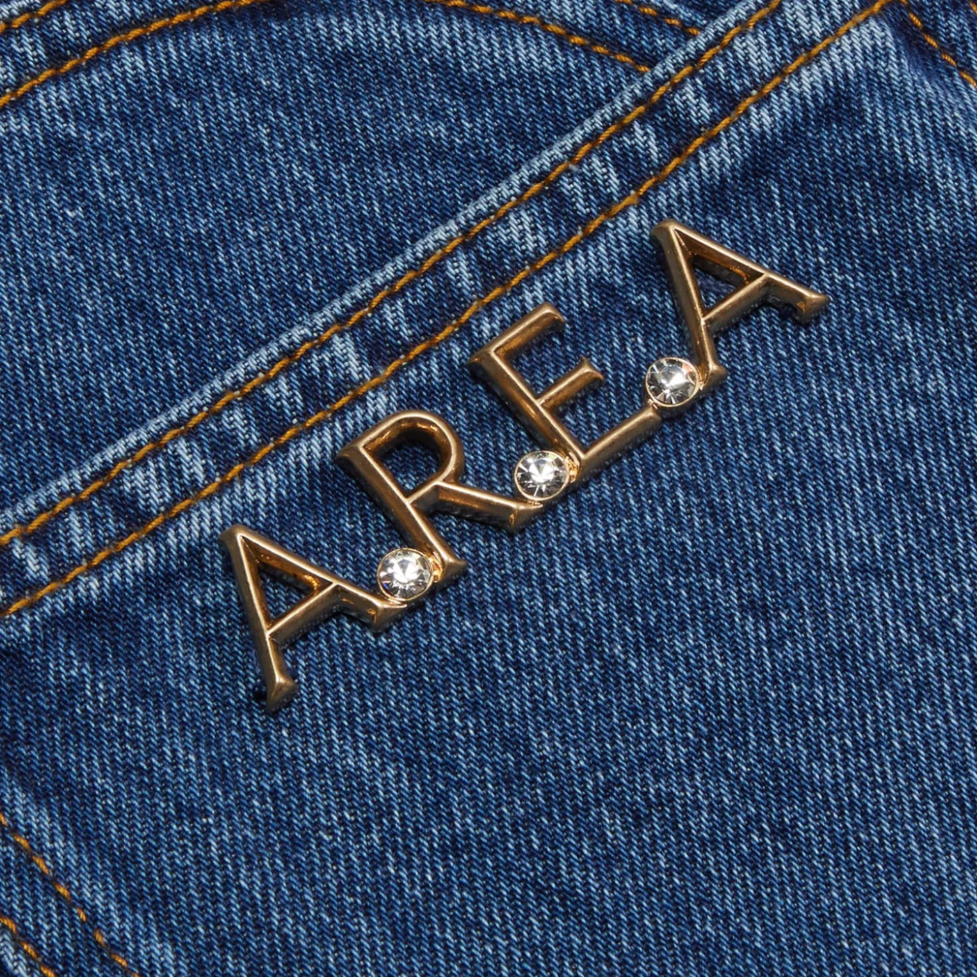 AREA Heart Cutout Wide Leg Jeans