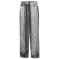 AREA Metallic Fringe Straight Leg Jean