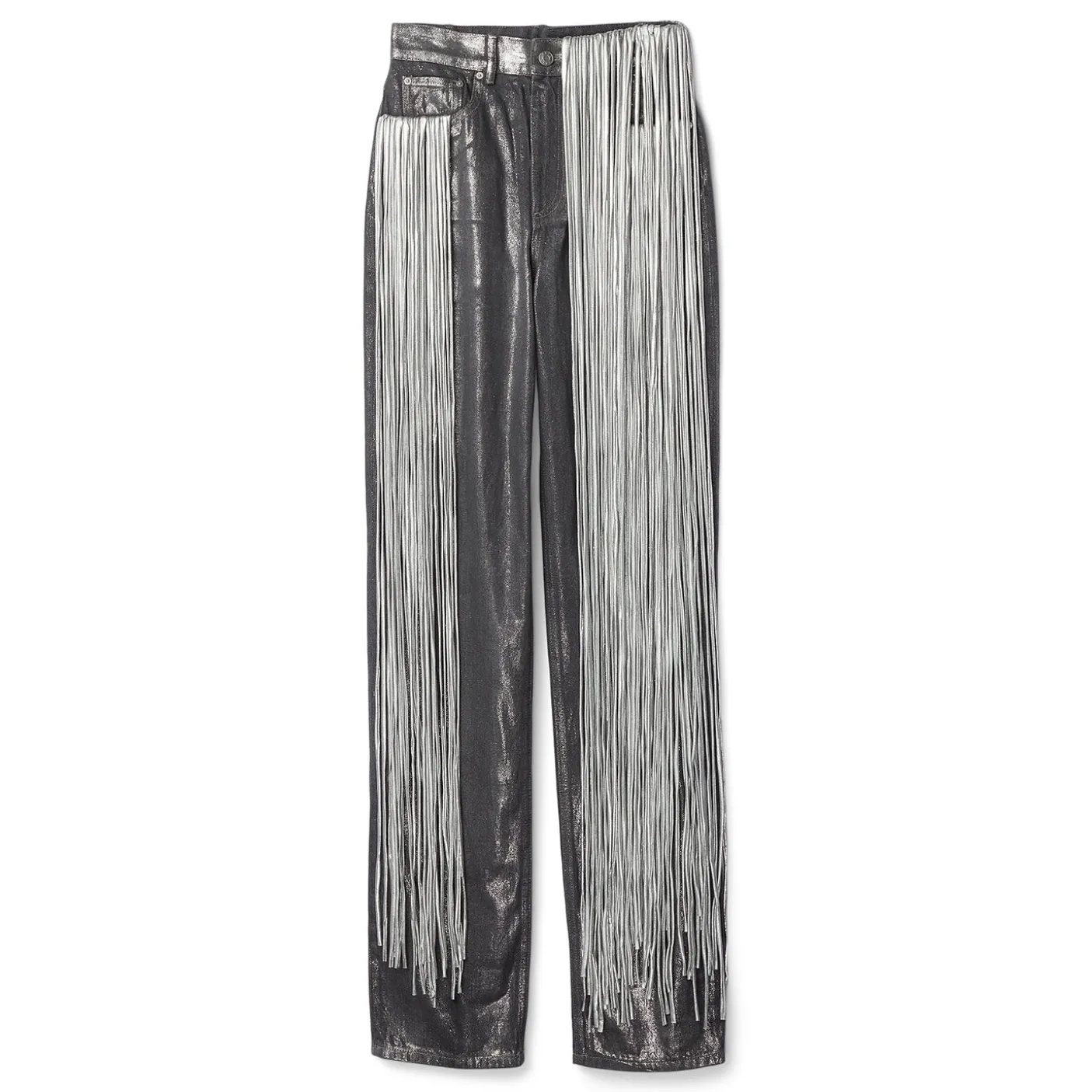 AREA Metallic Fringe Straight Leg Jean
