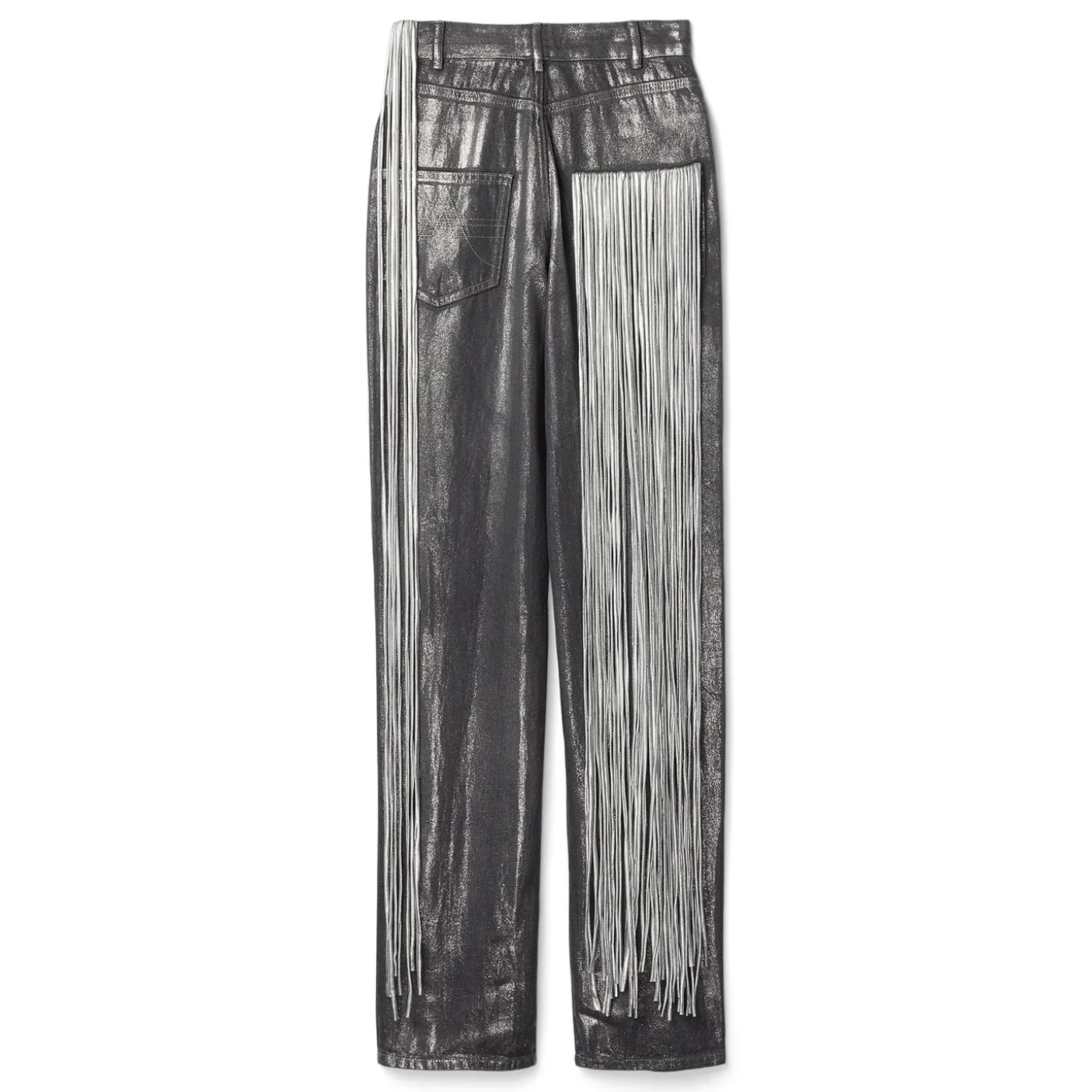 AREA Metallic Fringe Straight Leg Jean