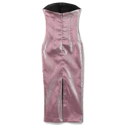 AREA Stretch Lame Rosette Midi Dress