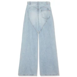 AREA Wide Leg Crystal Slit Jean