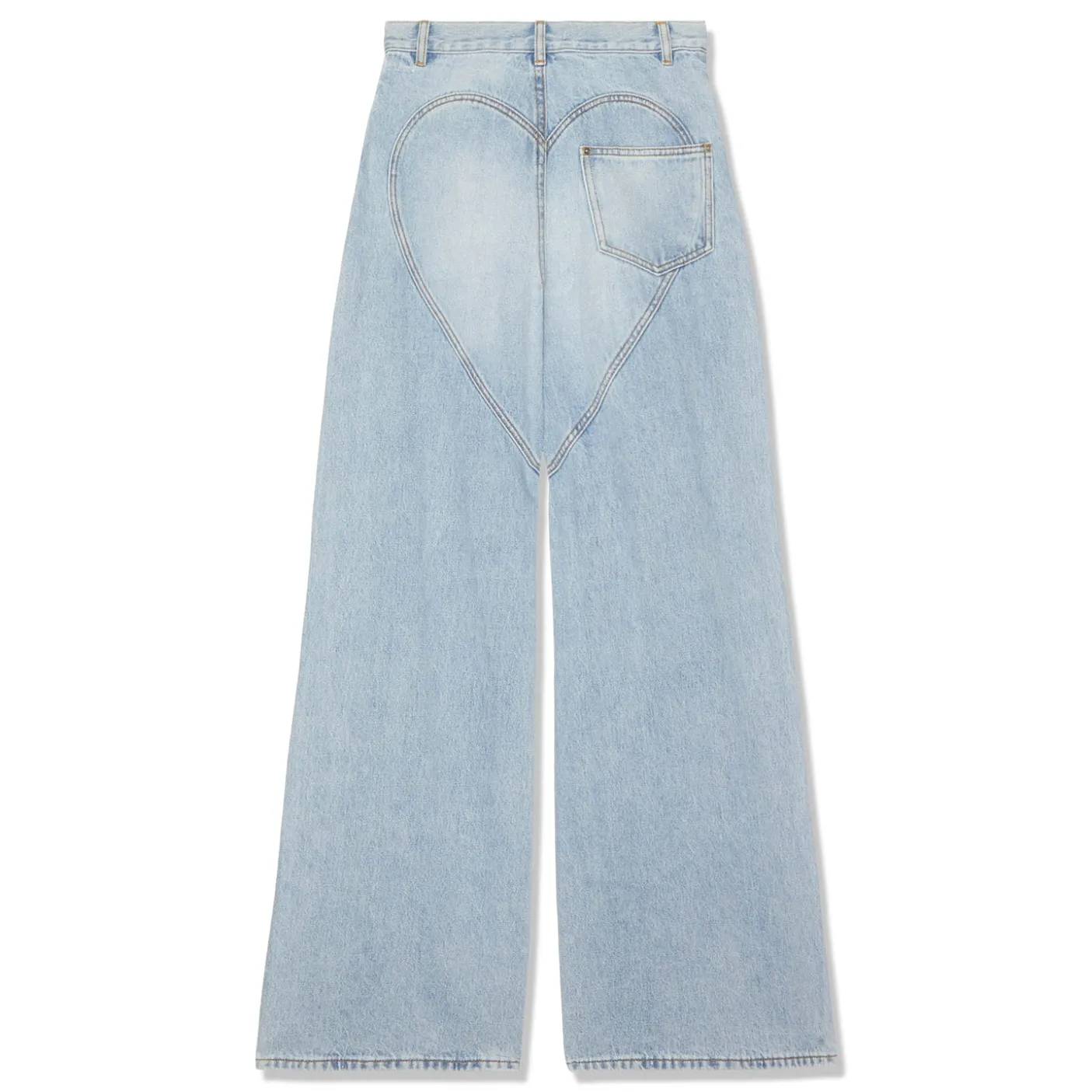 AREA Wide Leg Crystal Slit Jean