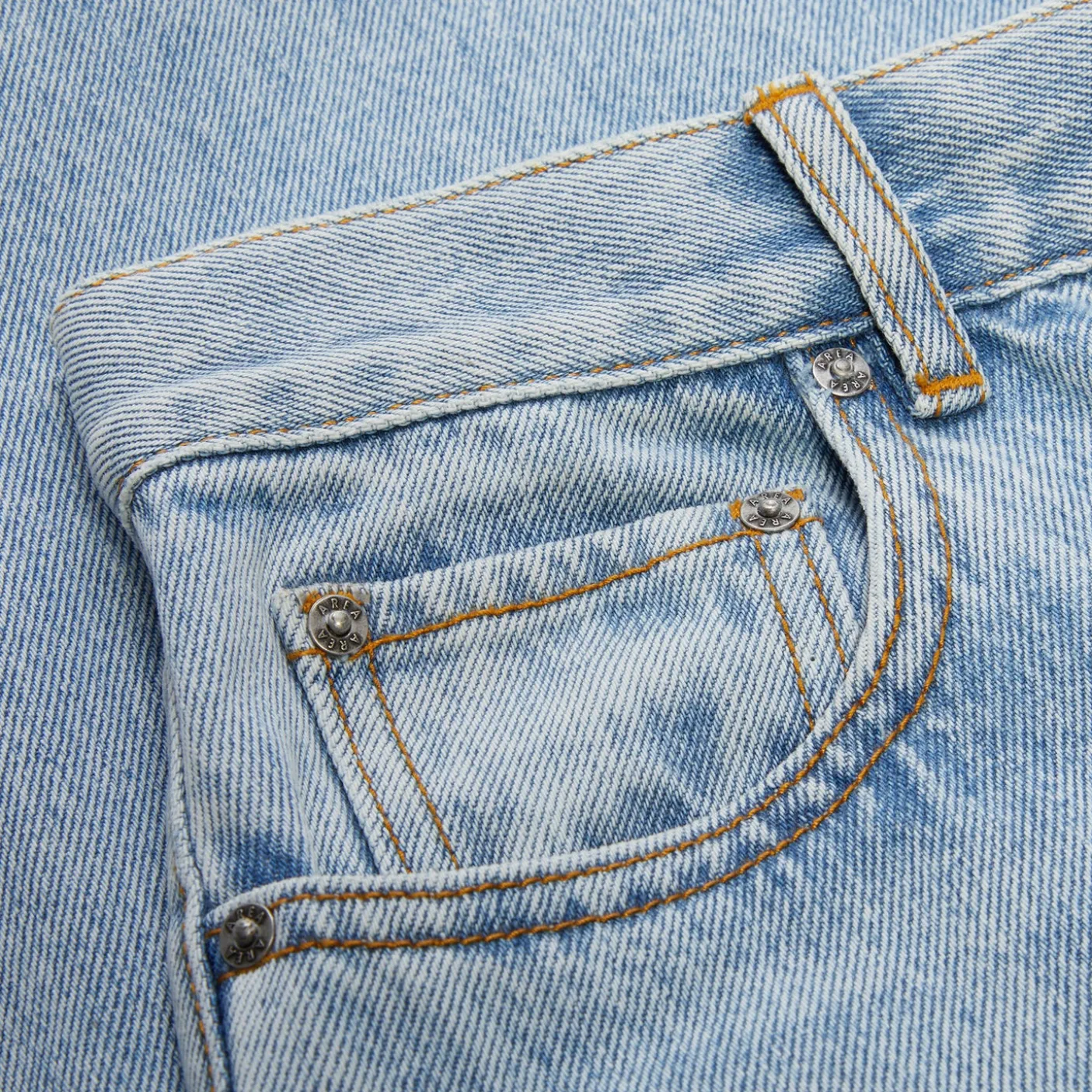AREA Wide Leg Crystal Slit Jean