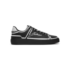 Balmain B-Court-Printed Balmain Calfskin