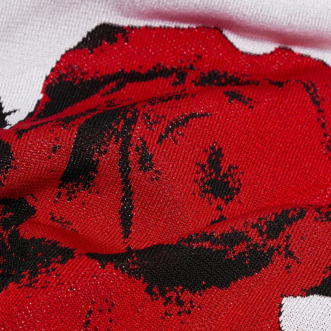 Balmain Buttoned Red Roses Cropped Knit Cardigan