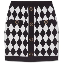 Balmain Diamond Jacquard Knit Mini Skirt