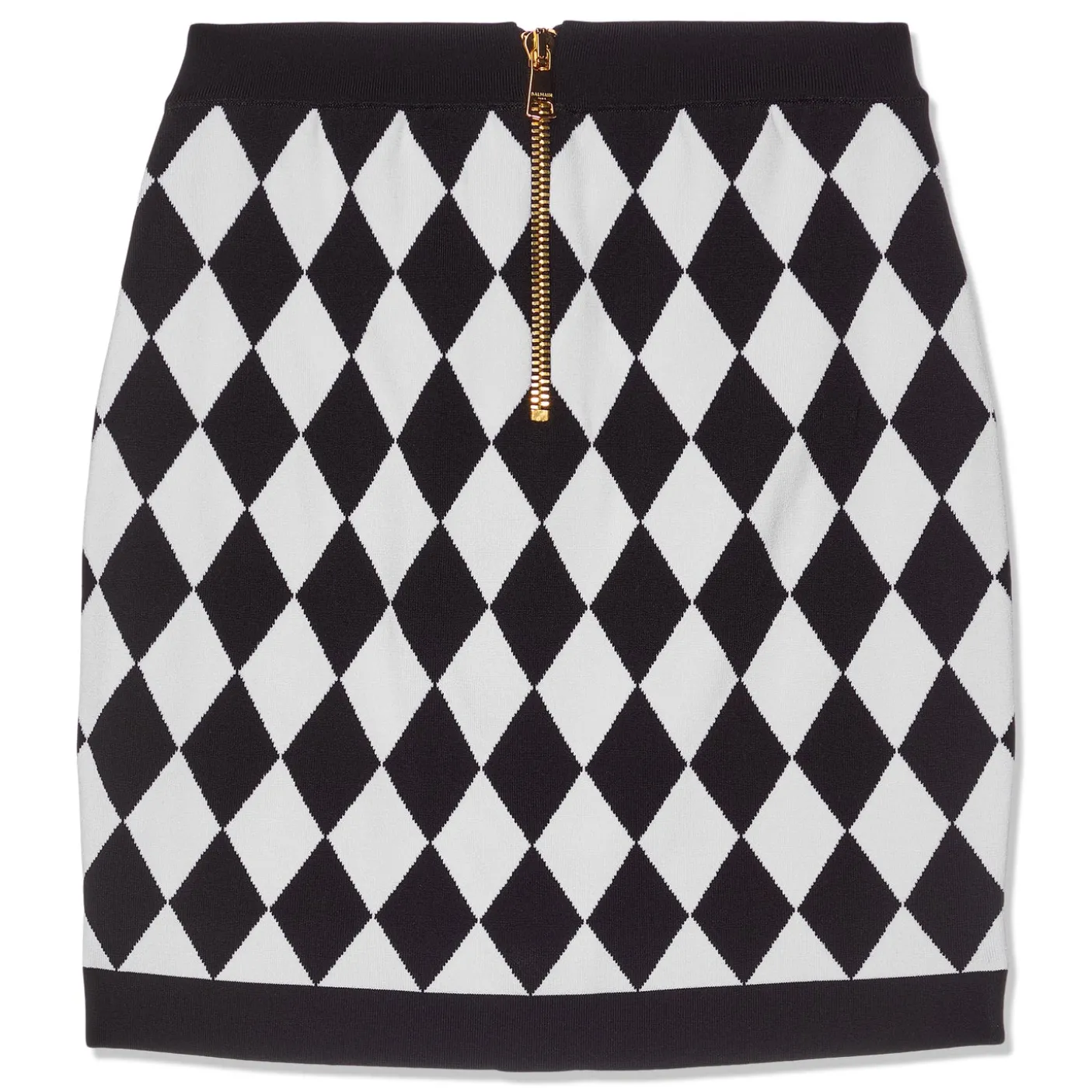 Balmain Diamond Jacquard Knit Mini Skirt