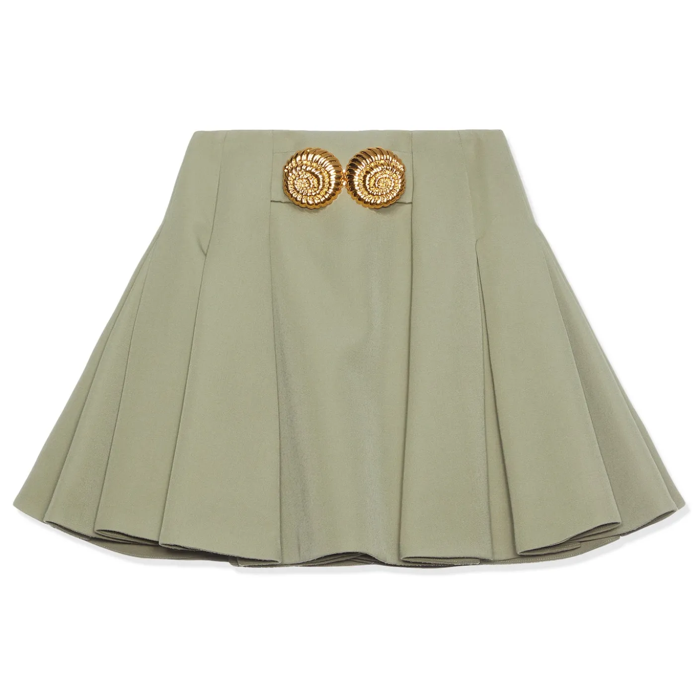 Balmain Escargot Belted Flare Short Skirt