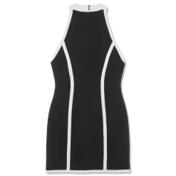 Balmain Halterneck Rose Detail Short Dress