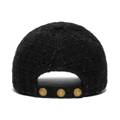 Balmain Logo Embellished Tweed Cap