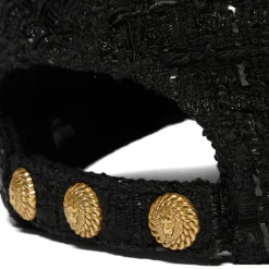 Balmain Logo Embellished Tweed Cap