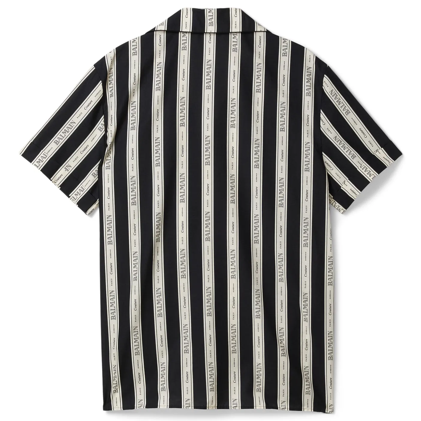 Balmain Logo Ribbon Jacquard Short Sleeve Shirt