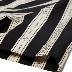 Balmain Logo Ribbon Jacquard Short Sleeve Shirt