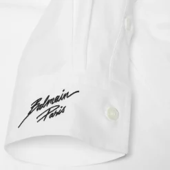 Balmain Love Letter Embroidered Button-Up Shirt