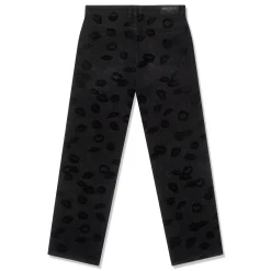 Balmain Monogram & Flock Kiss Print Denim Pants