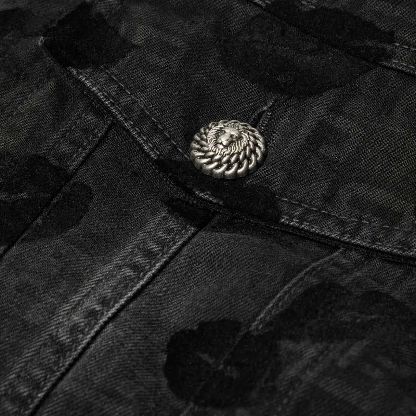 Balmain Monogram & Flock Kiss Denim Jacket