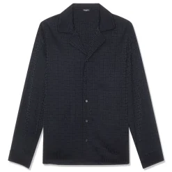 Balmain Monogram Jacquard Satin Pyjama Shirt