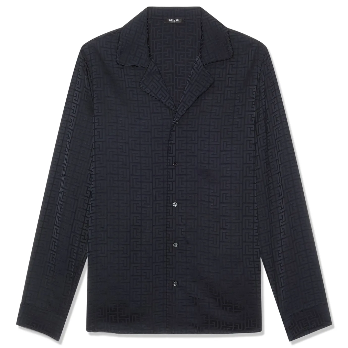 Balmain Monogram Jacquard Satin Pyjama Shirt