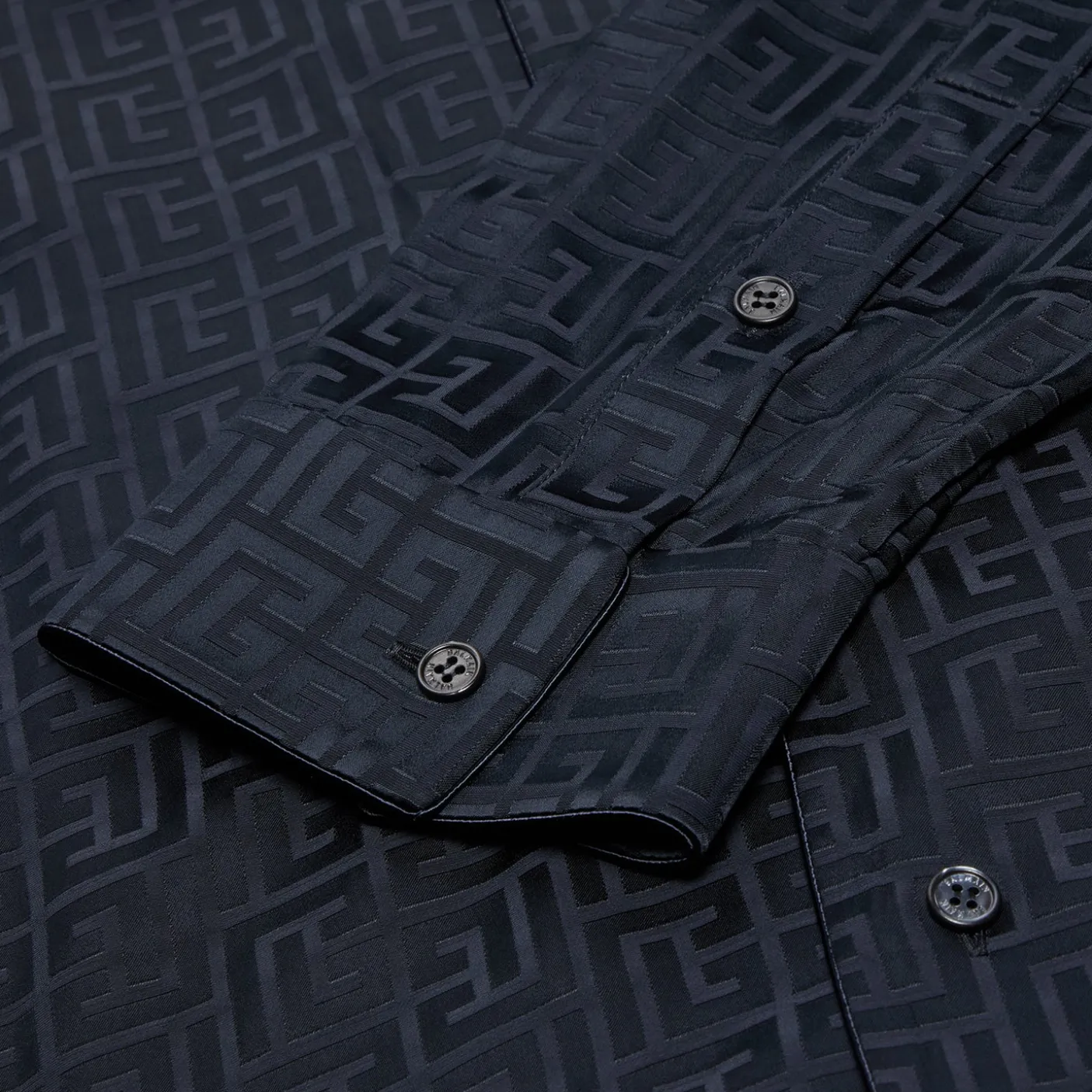 Balmain Monogram Jacquard Satin Pyjama Shirt