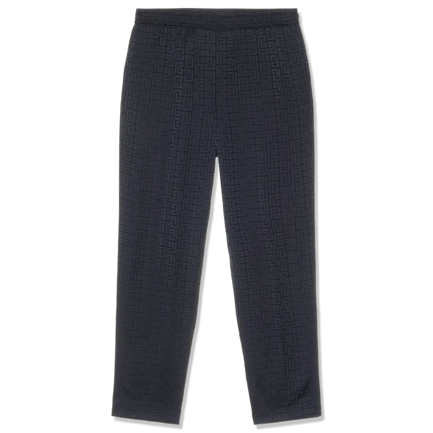 Balmain Monogram Satin Jacquard Straight Pants