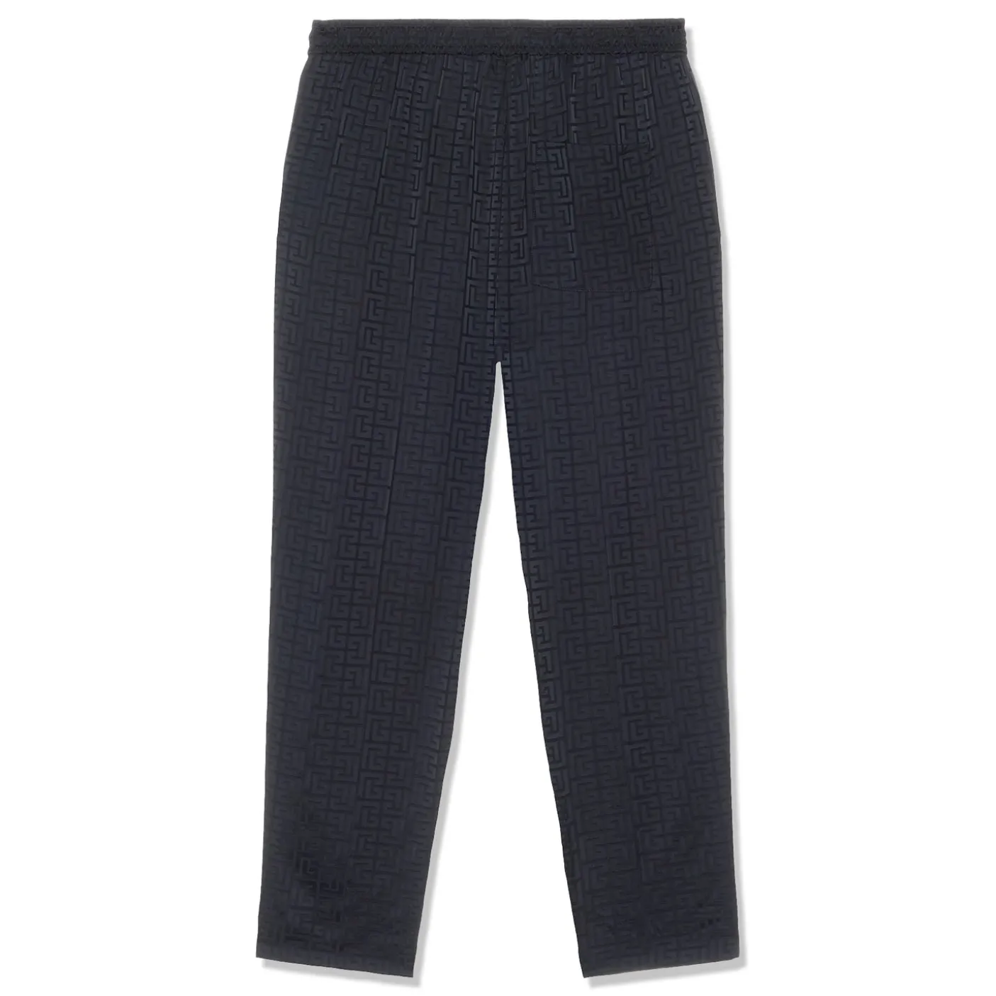 Balmain Monogram Satin Jacquard Straight Pants