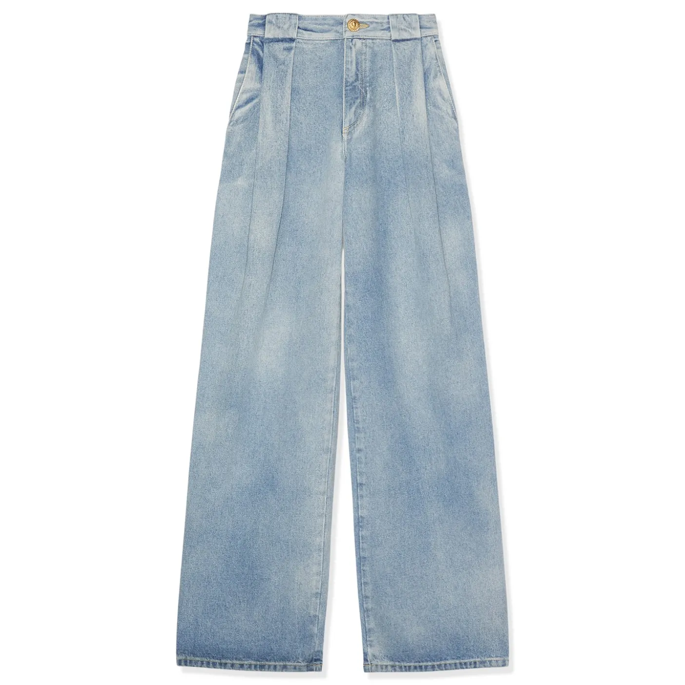 Balmain Pleated Denim Jeans