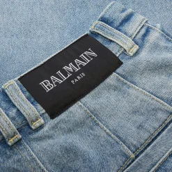 Balmain Pleated Denim Jeans