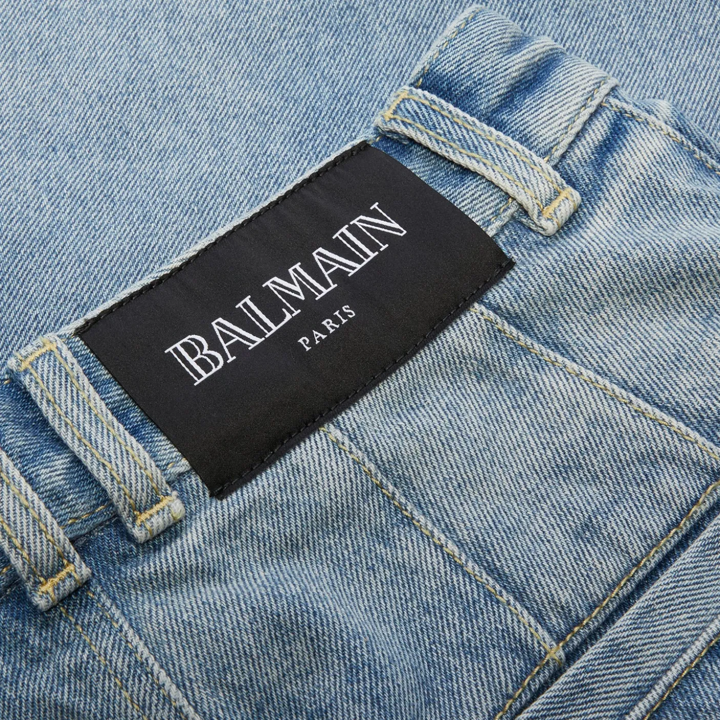 Balmain Pleated Denim Jeans