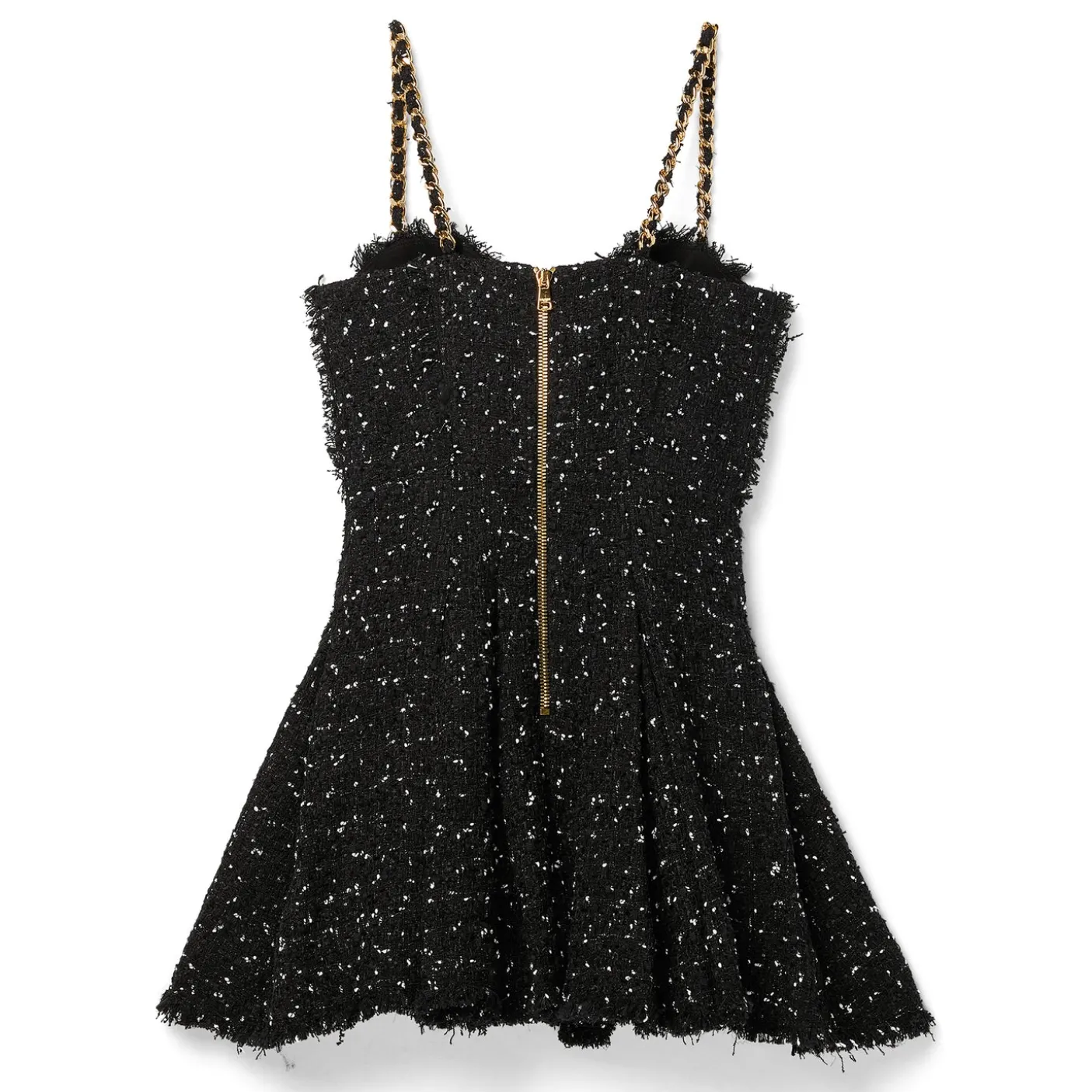 Balmain Strappy Polka Dot Tweed Dress