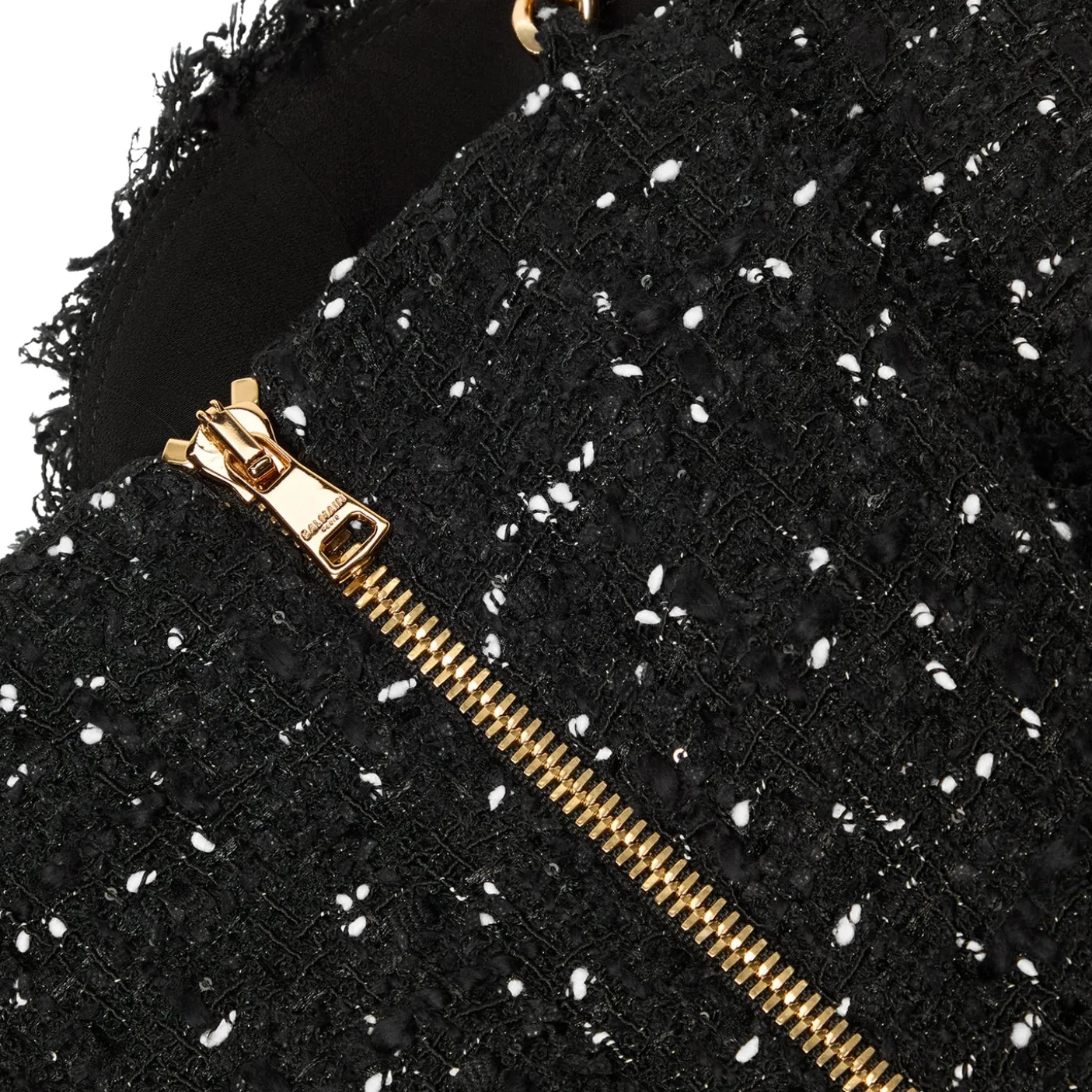 Balmain Strappy Polka Dot Tweed Dress