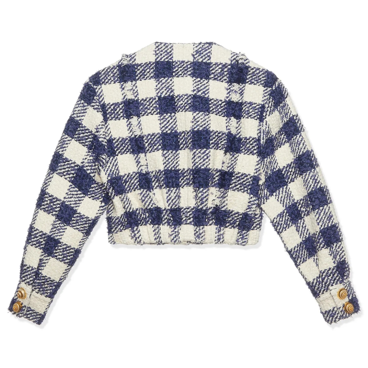 Balmain Tweed Crop Bomber Jacket