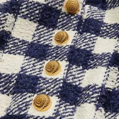 Balmain Tweed Crop Bomber Jacket