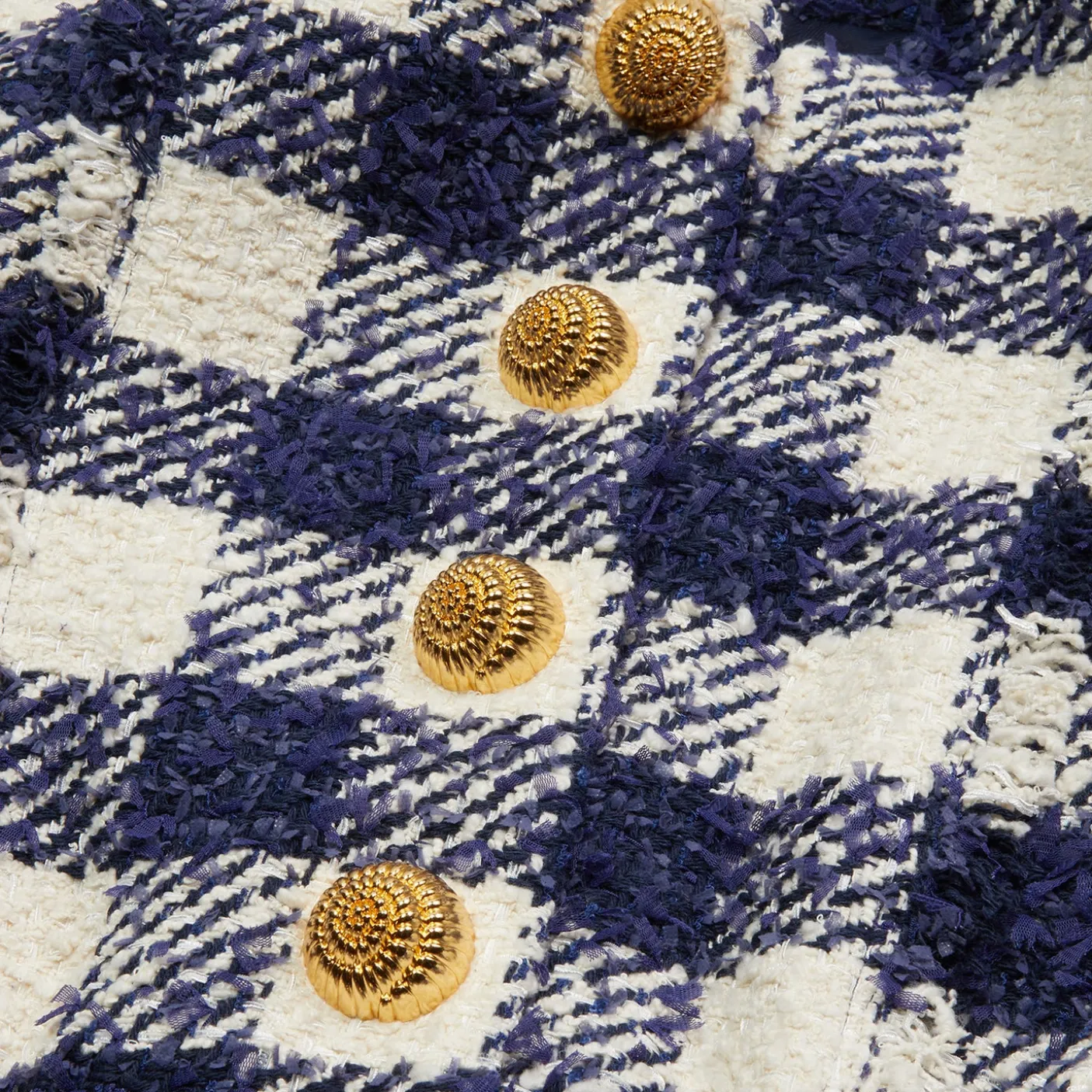 Balmain Tweed Crop Bomber Jacket