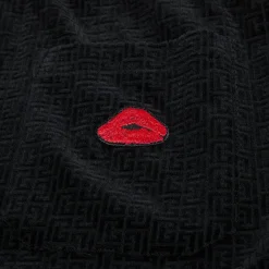 Balmain Velvet Monogram Kiss Jersey Sweatpants