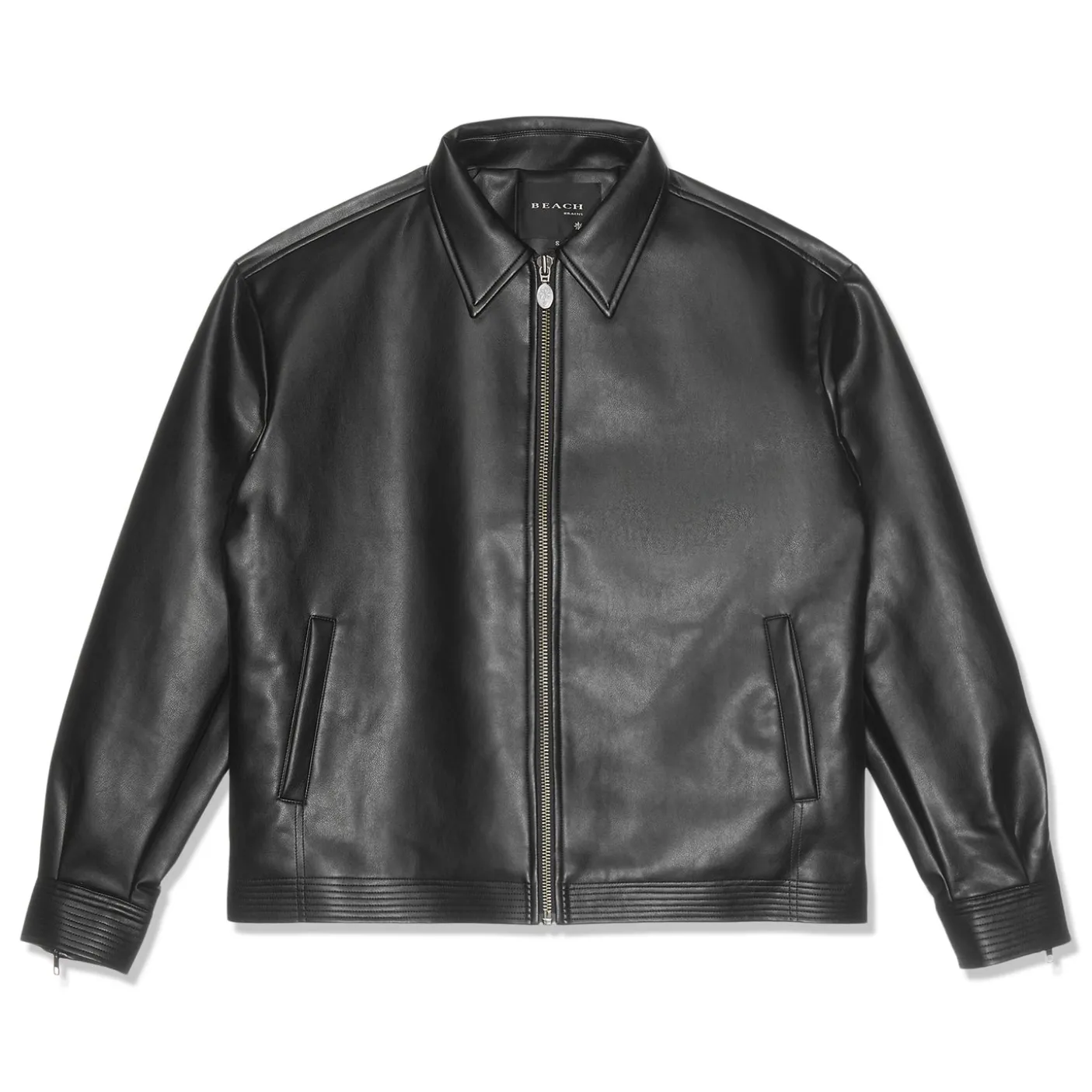 Beach Brains Faux Leather Jacket