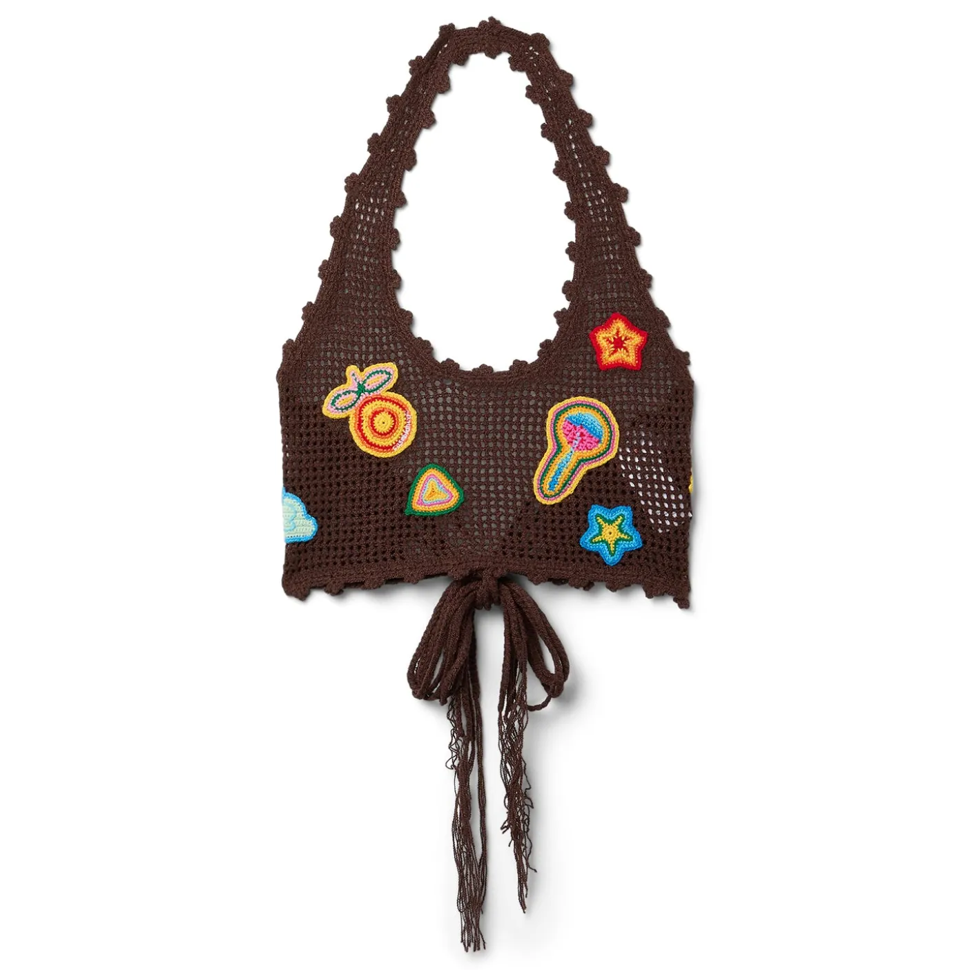 Casablanca Crochet Bralette With Patches