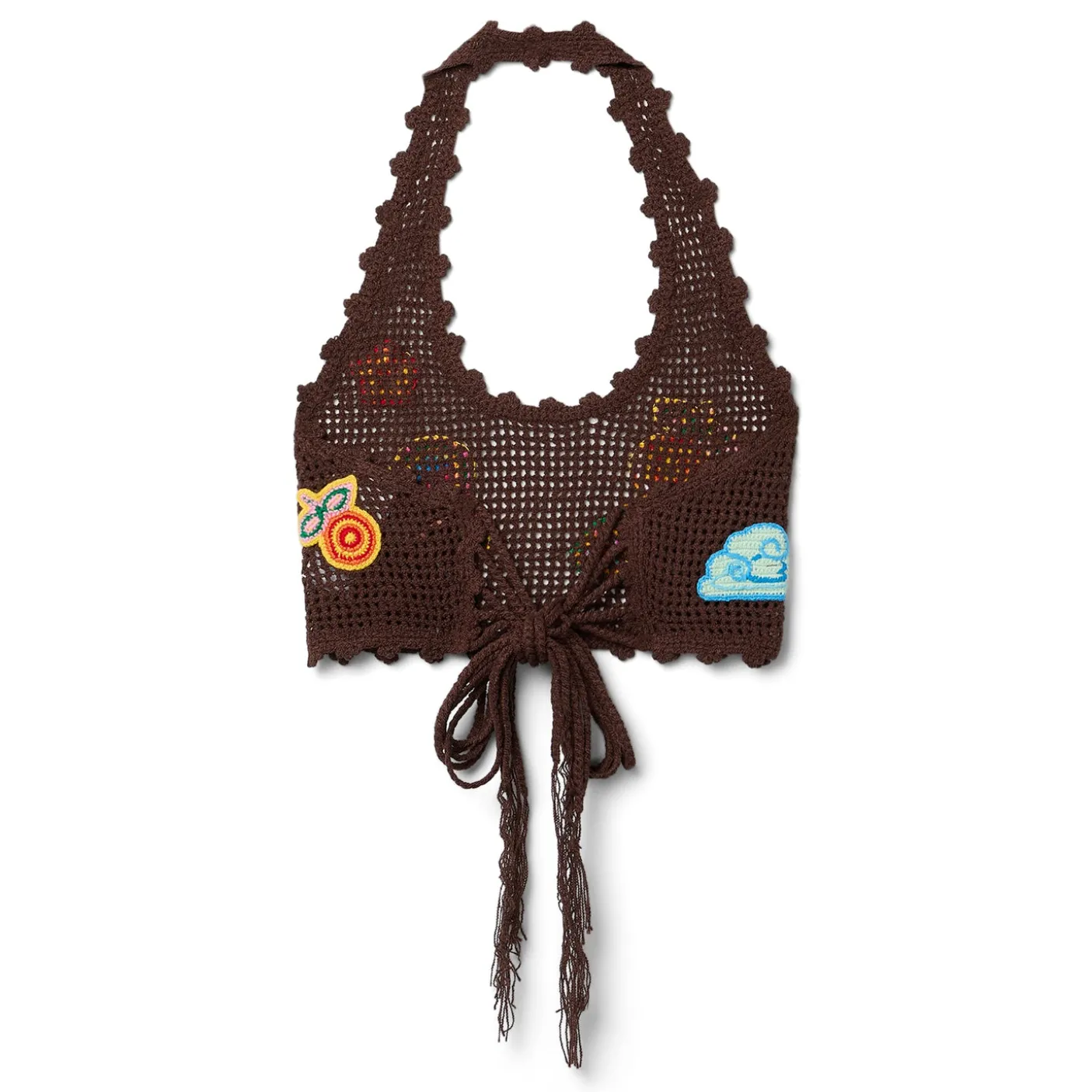Casablanca Crochet Bralette With Patches